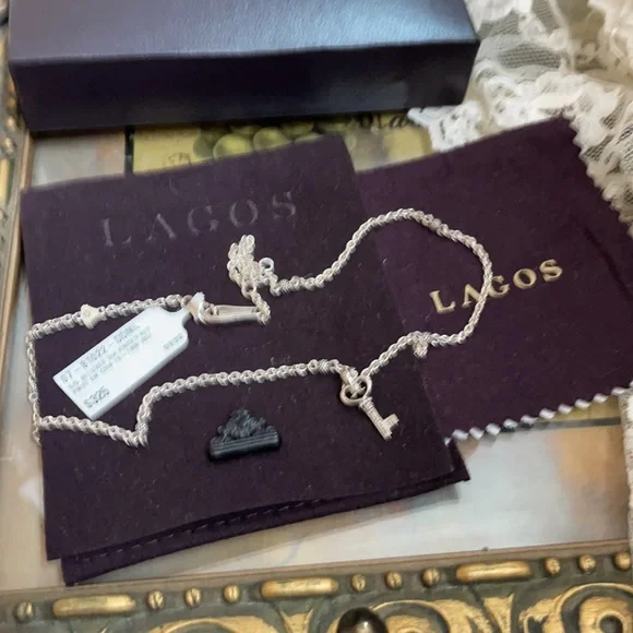 COPY - Lagos Sterling Silver diamond key pendant necklace - Picture 4 of 6
